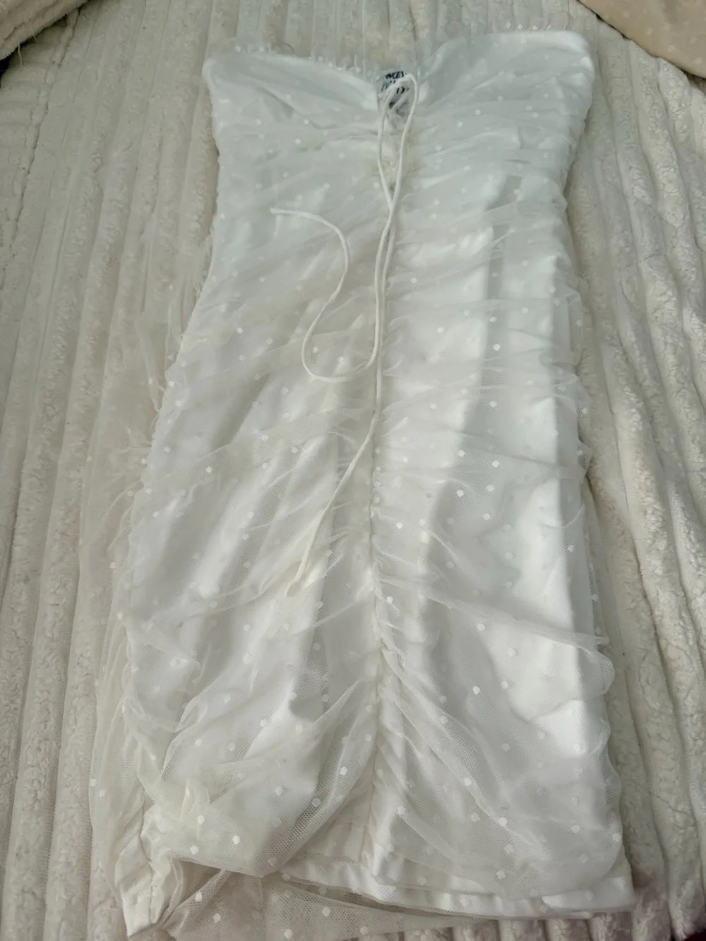 Princess Polly White Lace-Up Strapless Mini Ayesha dress - Picture 2 of 3